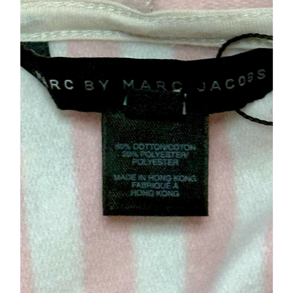 Rare MARC JACOBS Zip Hoodie Pleated Jacket Striped Heart Gorpcore Pink Whimsical - Picture 12 of 13